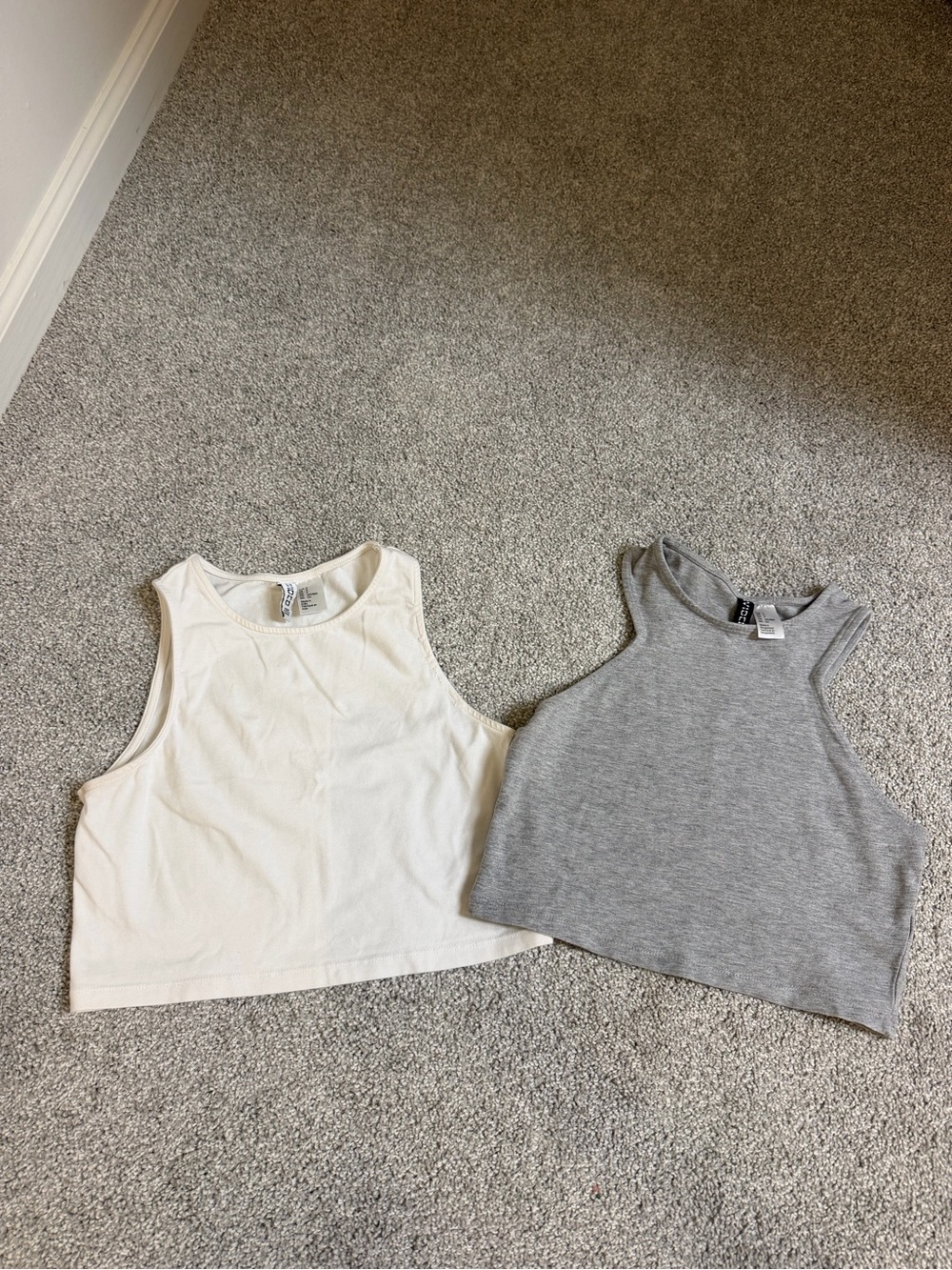 Crop Top bundle 2- White and Gray